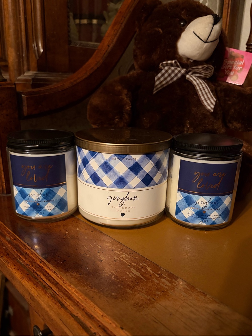 Bath & Body Works Gingham Candle Set